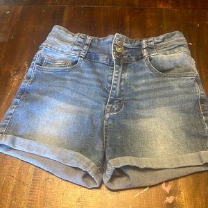 High waisted jean shorts